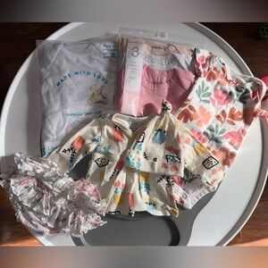 Bodysuit Sets Plus Extras, Colorful Baby Clothing Set, Solids, Floral, Plants